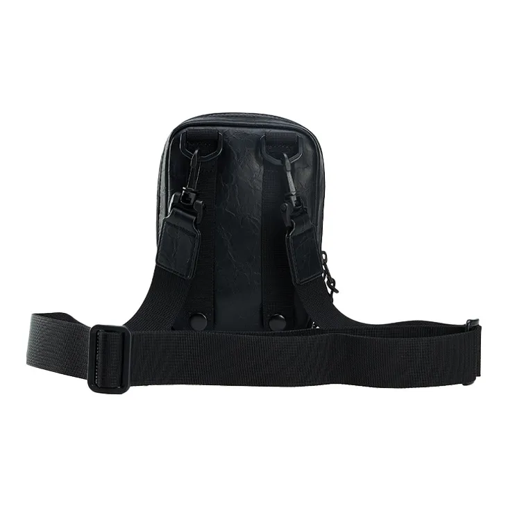 FILA Leather Cell Phone Pouch Shoulder Bag Crossbody Bag Unisex Black-2
