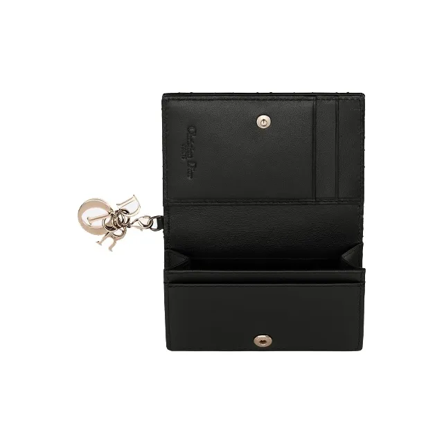 DIOR Lady Dior Sheepskin Card Holder Card Holder Women's Black-2