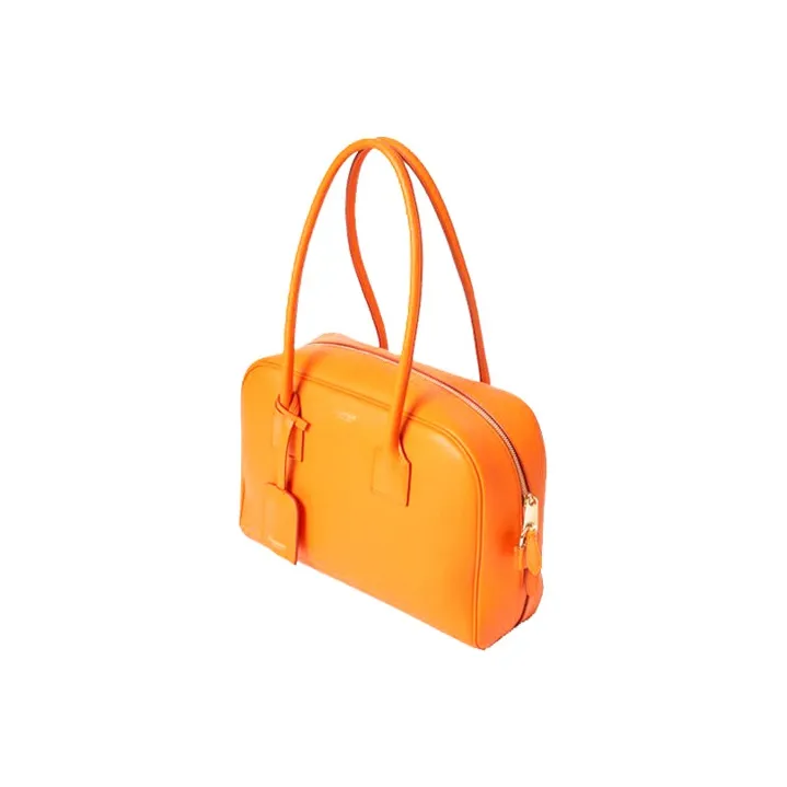 Burberry Cube Cow Leather One Shoulder Handbag Medium Size Women's Deep Orange-1