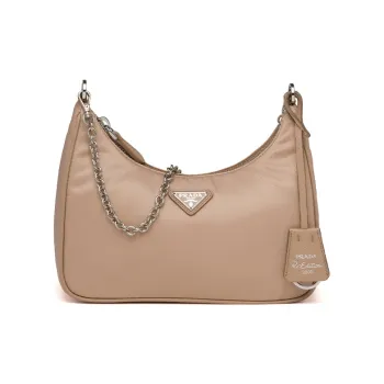 PRADA Hobo Re Edition Nylon Shoulder Bag Handbag Shoulder Bag Women's Nude