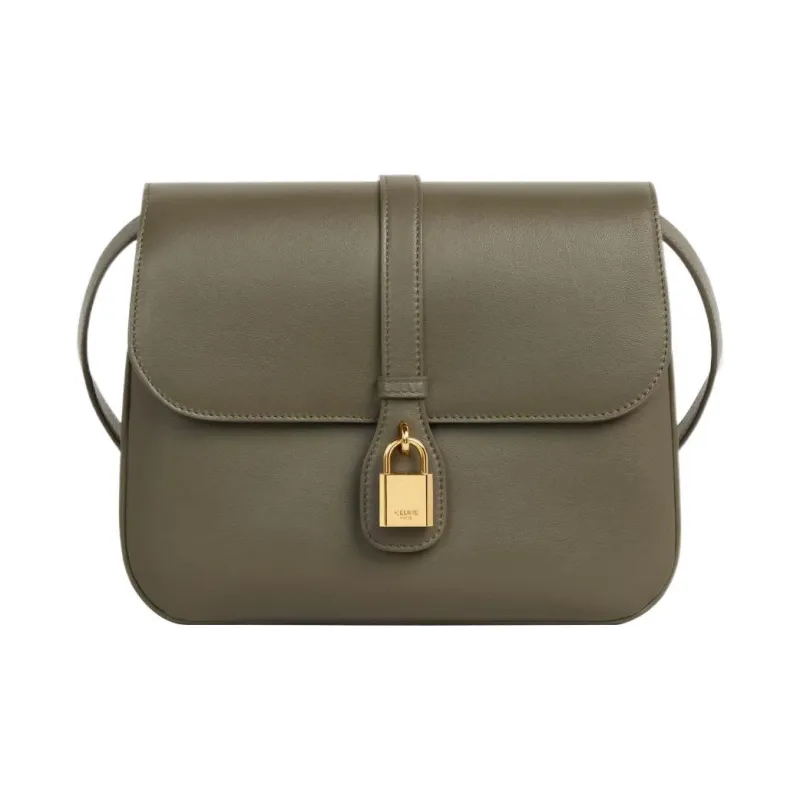 CELINE Tabou Smooth Cow Leather Handbag Shoulder Bag Crossbody Bag Medium Size Women's Dark Olive-0
