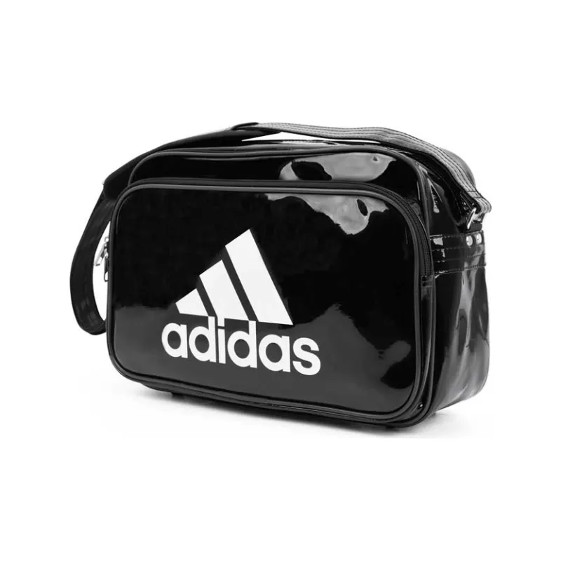 Adidas Polyurethane Gym Bag Shoulder Bag Crossbody Bag Small Size Unisex Black-1