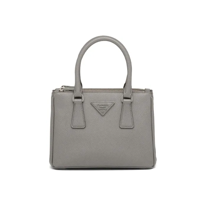 PRADA Diagramme Calfskin Shoulder Bag Crossbody Bag Women's Marble Gray-0