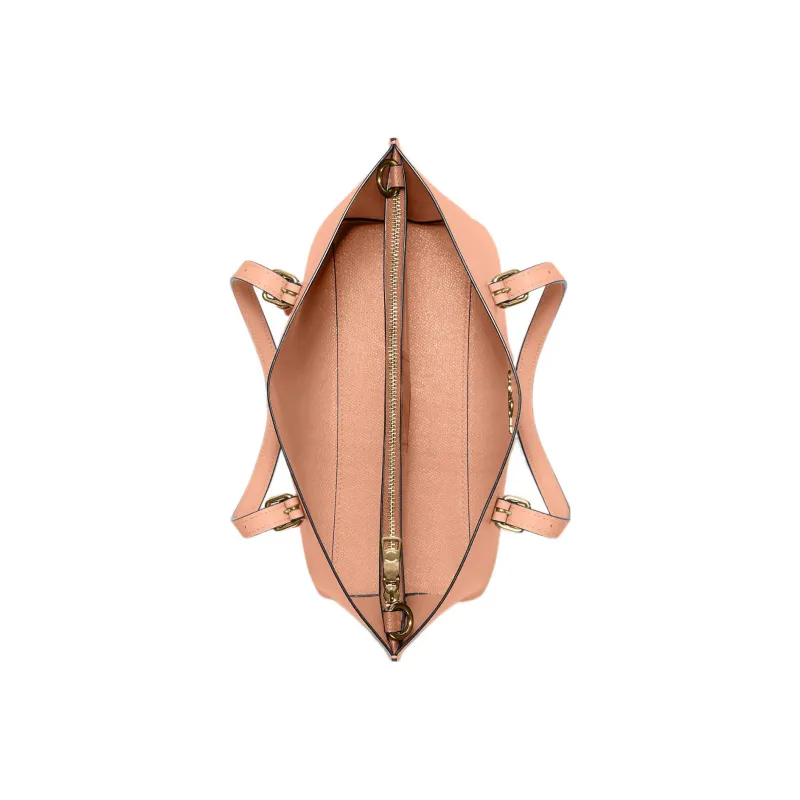 COACH Mollie Leather One Shoulder Handbag, Crossbody Bag Trumpets Women's Gold/Faded Blush Pink-3