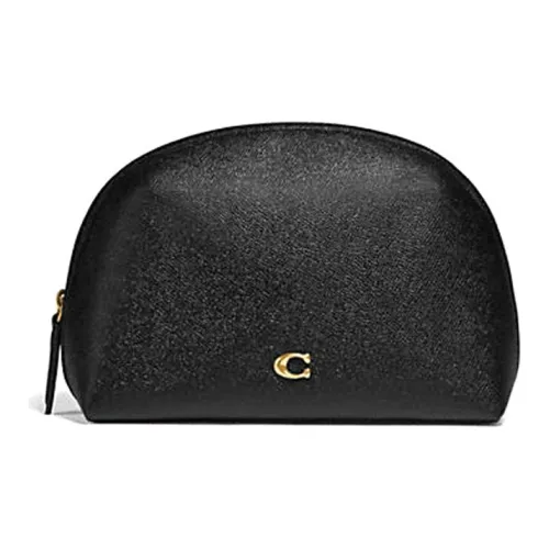 COACH Julienne Leather Clutch Makeup Box Makeup Bag Small Size Unisex Black