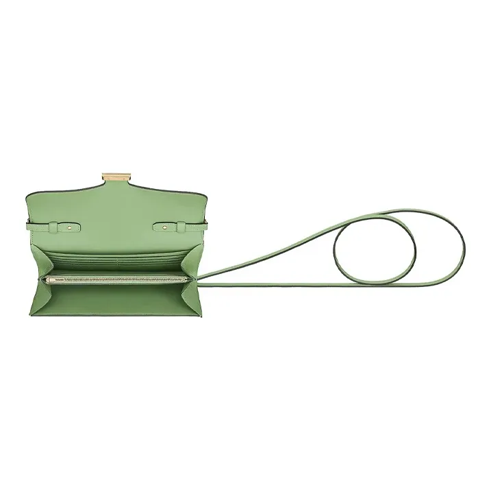 HERMES Constance Long To Go Leather Shoulder Bag Wallet Crossbody Bag Women's 3I Vert Criquet Avocado Green-2