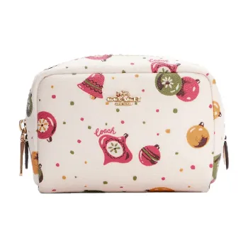 COACH Leather Handheld Coin Purse Mini Women's White