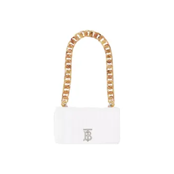 Burberry Small Lola Quilted Leather Shoulder Bag White