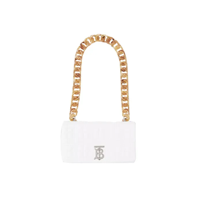 Burberry Small Lola Quilted Leather Shoulder Bag White-0