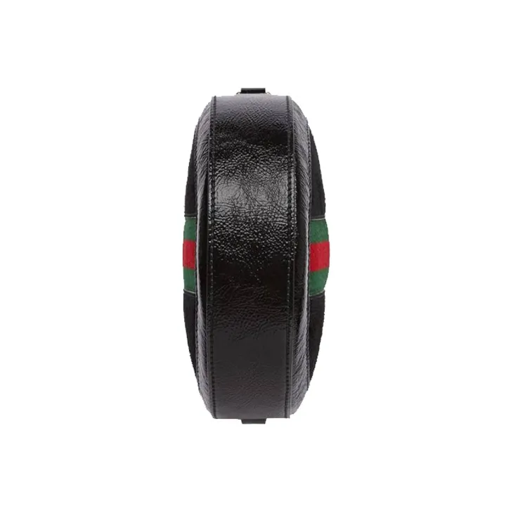 GUCCI Ophidia Suede With Painted Leather Round Cake Bag Shoulder Bag Crossbody Bag Mini Women's Black-5