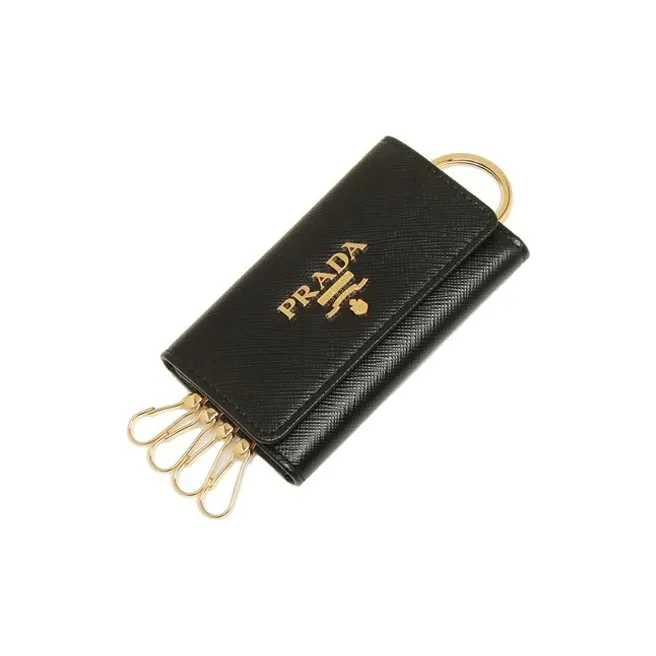 PRADA Leather Wallet Men's Black-2