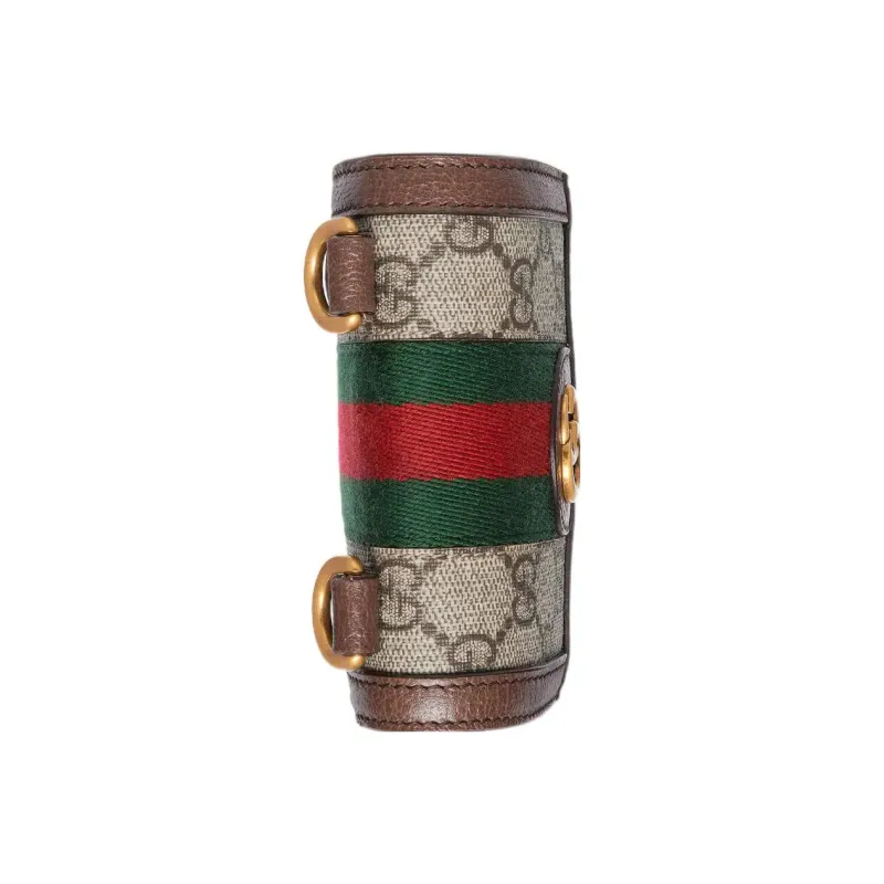 GUCCI Ophidia Canvas Combo Bag, Wallet, Card Holder, Cell Phone Pouch Trumpets Unisex Ebony-6