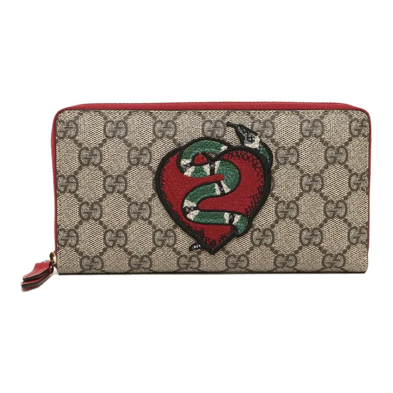 GUCCI Canvas Wallet Regular Unisex Ebony/Red-0