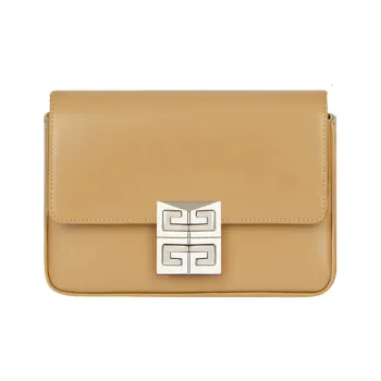 GIVENCHY Cow Leather Shoulder Bag Crossbody Bag Small Size Women's Beige
