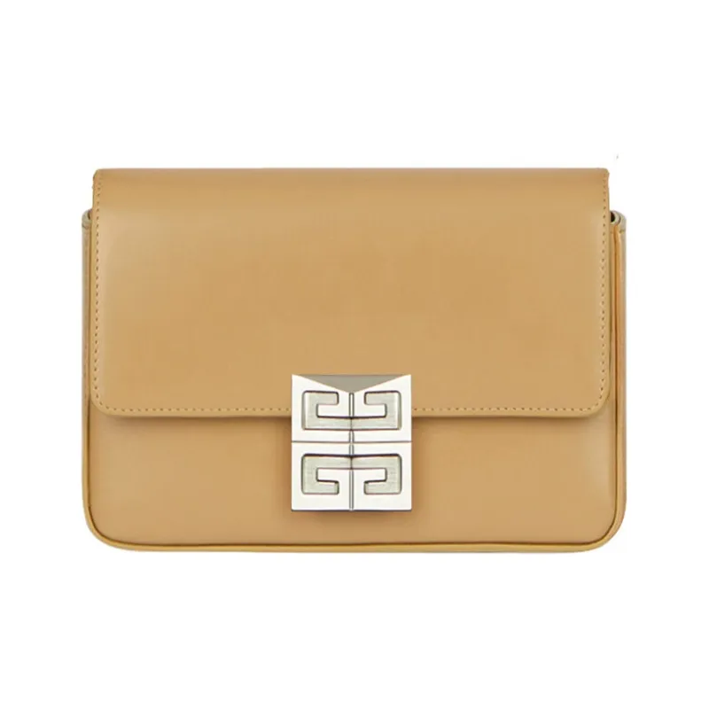 GIVENCHY Cow Leather Shoulder Bag Crossbody Bag Small Size Women's Beige-0