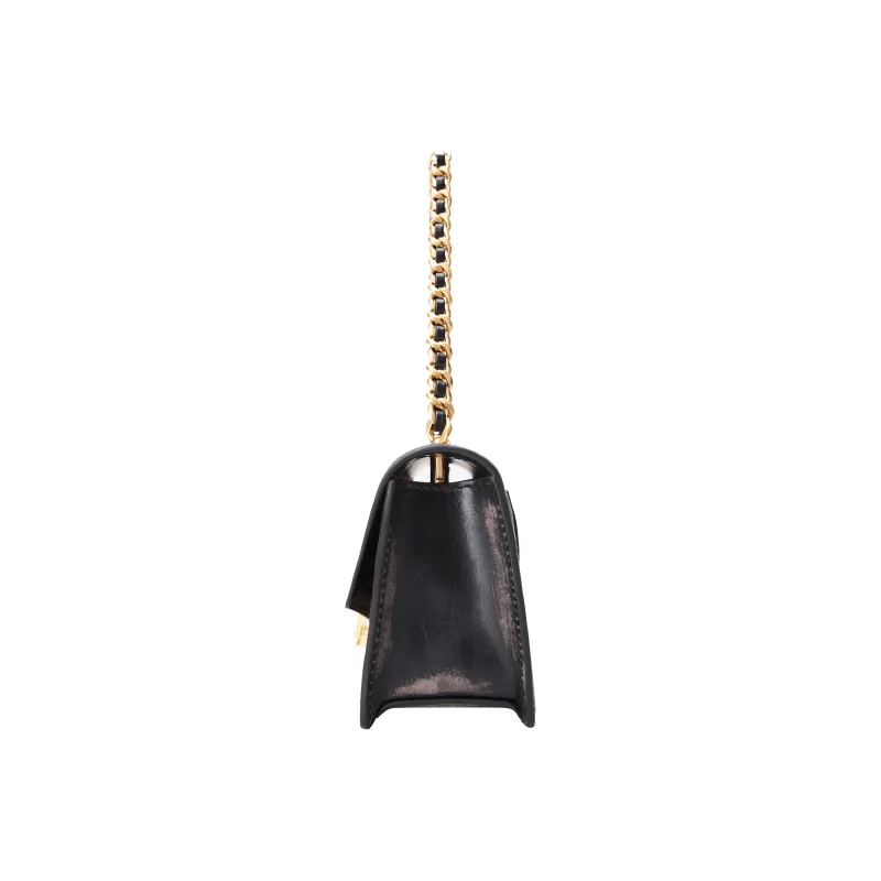 Alexander Wang W Legacy Imitation Vintage Leather One Shoulder Handbags Mini Women's Black/Gold-3