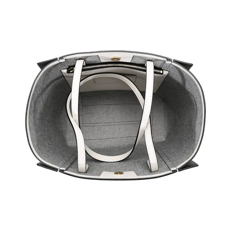 Alexander McQueen Leather Handbag, Shoulder Bag Women's Ivory & Black-5