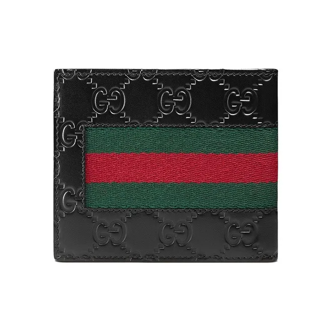 GUCCI Leather Wallet Men's Black-1
