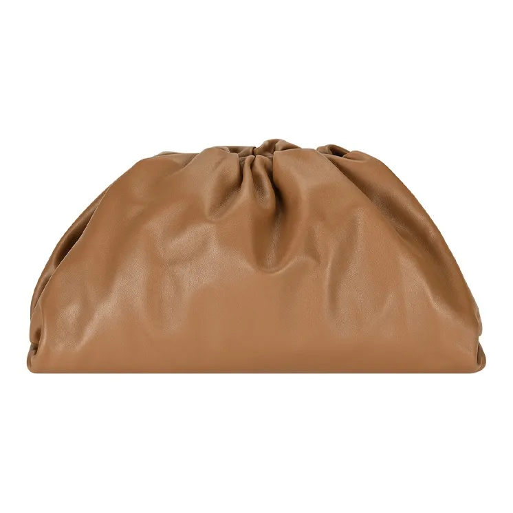 Bottega Veneta Cow Leather Cloud Bag Clutch Tubas Women's Caramel Brown-1