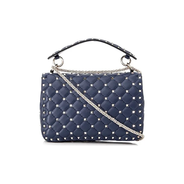 Valentino Cow Leather Shoulder Bag, Crossbody Bag, Handbag Women's Blue-1