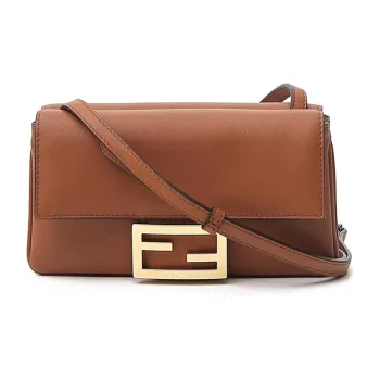 FENDI Baguette Calfskin Baguette Bag Crossbody Bag Women's Brown