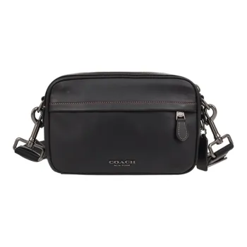 COACH Graham Cow Leather Camera Bag, Shoulder Bag, Crossbody Bag Medium Size Men's Black