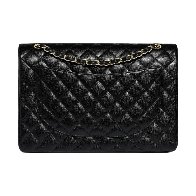CHANEL Grain Embossed Cow Leather Zippered Crossbody Bag, Shoulder Bag Extra Large Women's Black-2