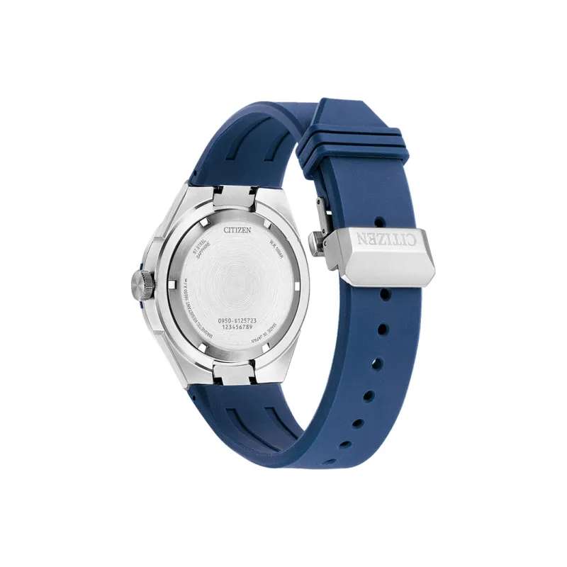 CITIZEN Mechanical Movement Resin Strap Watch Men's Watches Blue Dial-2
