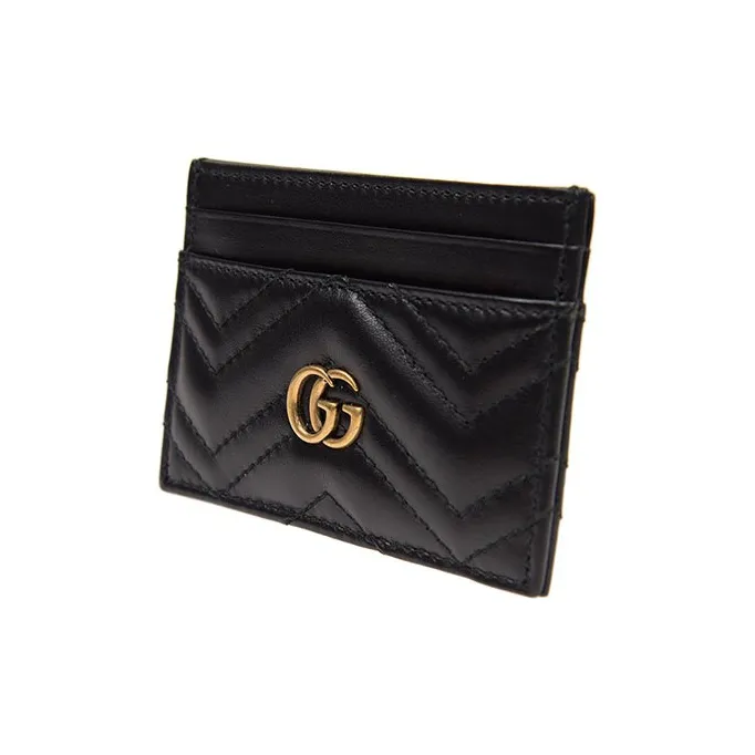 GUCCI Quilted Leather Card Holder Card Holder Women's Black-2