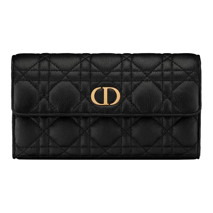 DIOR Calfskin Wallet Women's Black-0
