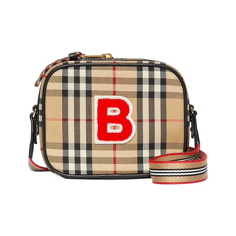 Burberry Vintage Leather Camera Bags Shoulder Bags Women's Khaki-0