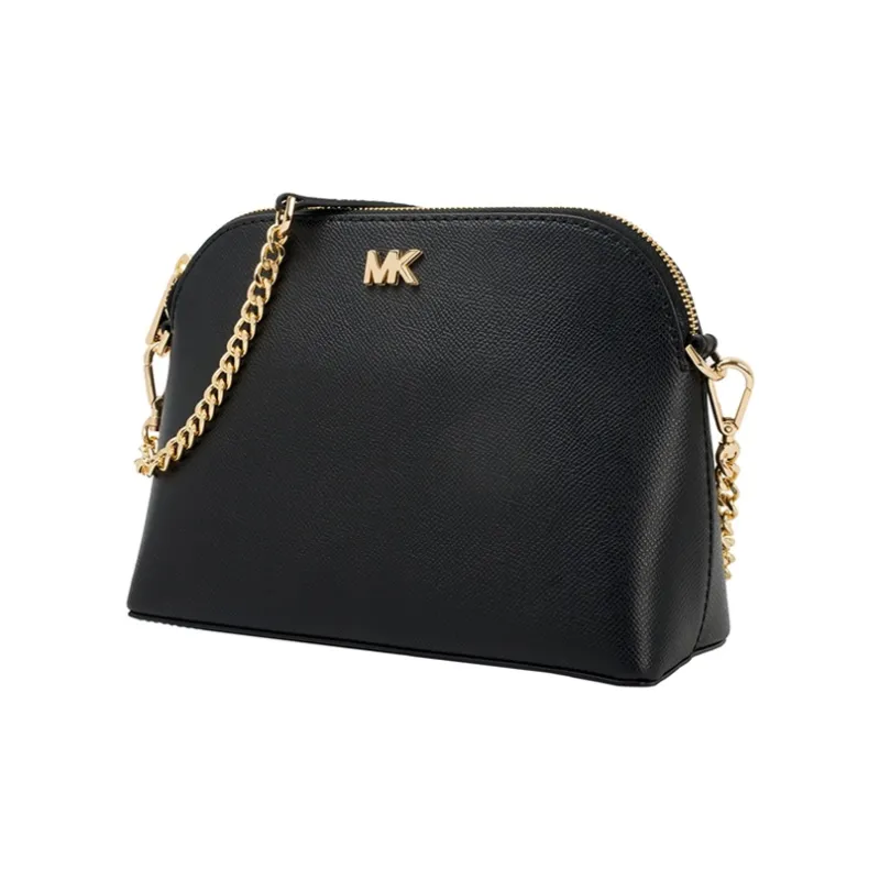 MICHAEL KORS Mott Leather Dome Bag Shoulder Bag Crossbody Bag Large Size Women's Black-1