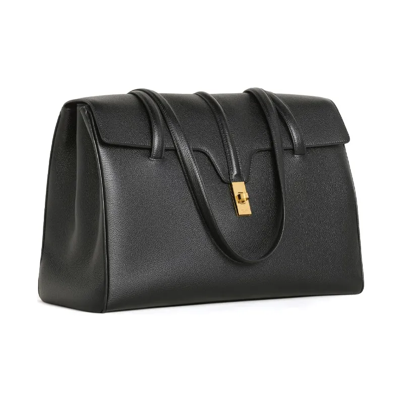 CELINE SOFT 16 Cow Leather Portable Crossbody Bag, Shoulder Bag Women's Black-2