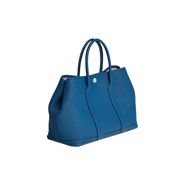 HERMES Garden Party Negonda Leather Handbag 30 Women's 71 Bleu France French Blue-1