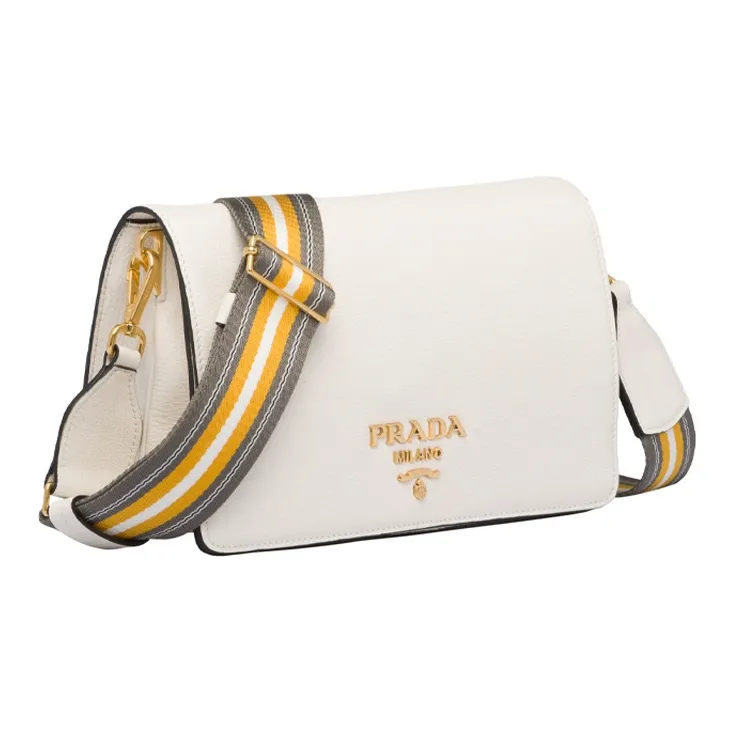 PRADA Cahier Leather Messenger Bag Shoulder Bag Crossbody Bag Women's White-1