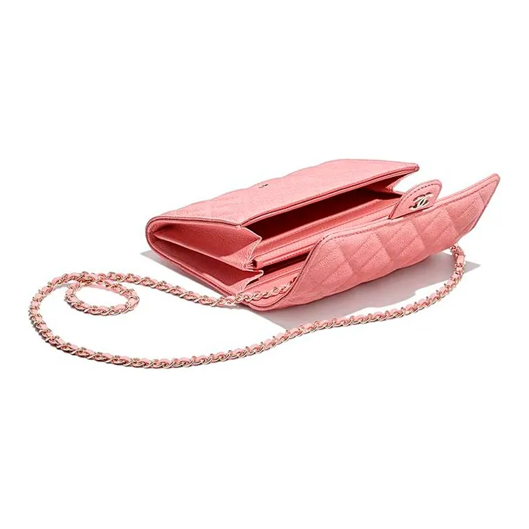 CHANEL Classic Flap CF Caviar Cow Leather Evening Bag, Chain Bag, Shoulder Bag Women's Pink-4