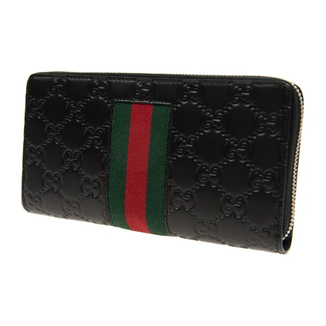GUCCI Leather Wallet Men's Black-1