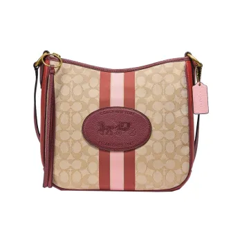 COACH Chaise Fabric With Leather Tote Bag Shopping Bag Handbag Shoulder Bag Crossbody Bag Large Size Women's Burgundy