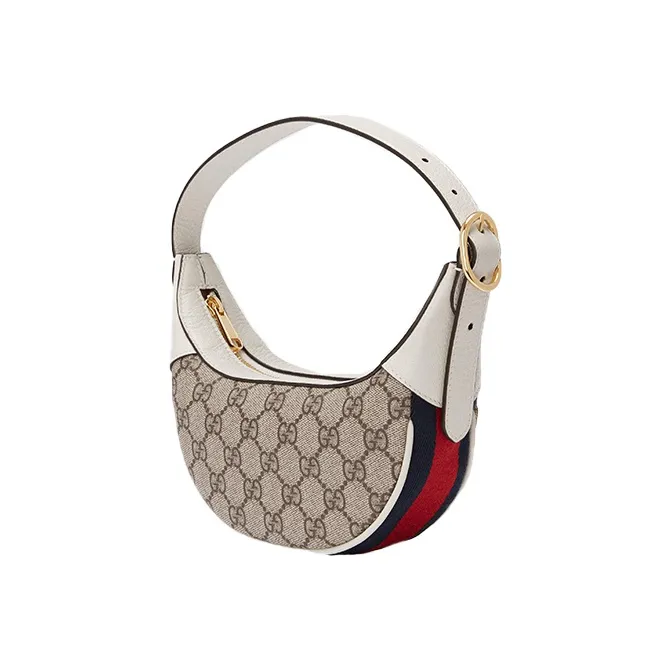 GUCCI Microfiber Shoulder Bag Handbag Shoulder Bag Mini Women's Ebony/White-1