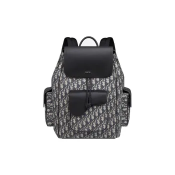 DIOR Saddle Fabric With Cow Leather Backpack Men's Beige/Black