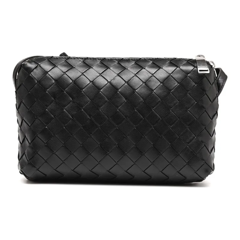 Bottega Veneta Sheepskin One Shoulder Crossbody Clutch Women's Black-1