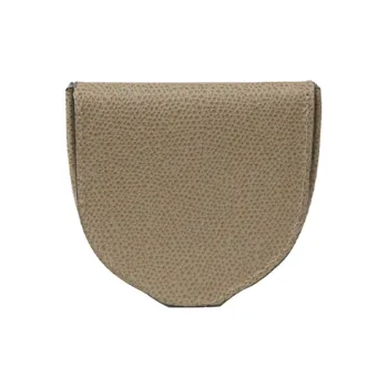 Valextra Cow Leather Coin Purse Unisex Oyster Color