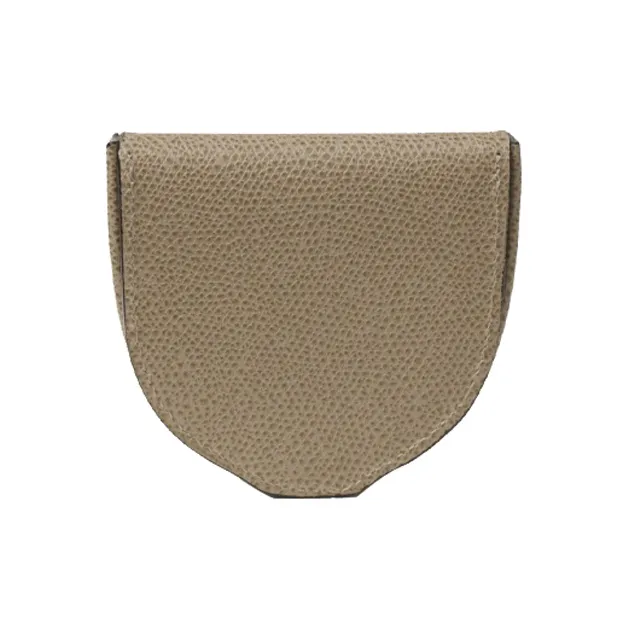 Valextra Cow Leather Coin Purse Unisex Oyster Color-0