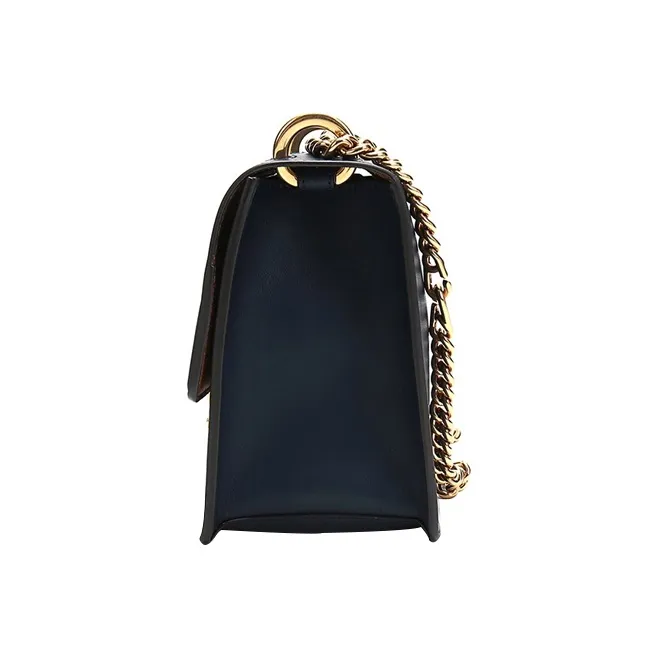 FENDI Leather Shoulder Bag, Crossbody Bag Small Size Women's Dark Blue-2