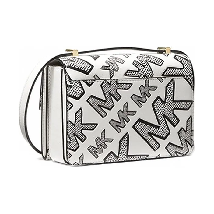 MICHAEL KORS Hendri Leather Shoulder Bag Crossbody Bag Mini Women's Black White-1