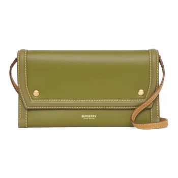 Burberry Leather Cell Phone Case Cell Phone Pouch Regular Women's Pine Green