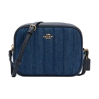 COACH Camera Leather Shoulder Bag Crossbody Bag Mini Women's Denim Dark Blue