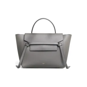 CELINE Grained Calfskin Catfish Bag, Portable Crossbody Bag, Shoulder Bag Mini Women's Gray