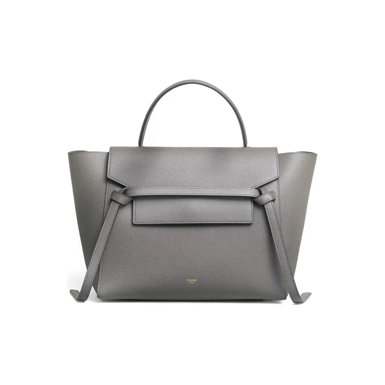 CELINE Grained Calfskin Catfish Bag, Portable Crossbody Bag, Shoulder Bag Mini Women's Gray-0