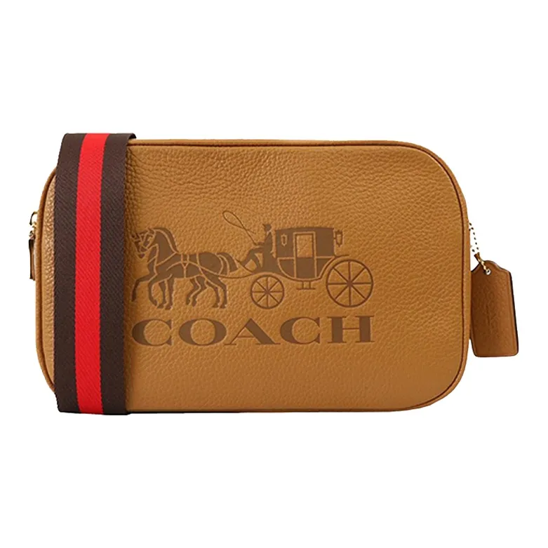 COACH Jes Leather Camera Bag, Shoulder Bag, Crossbody Bag Medium Size Women's Brown-0